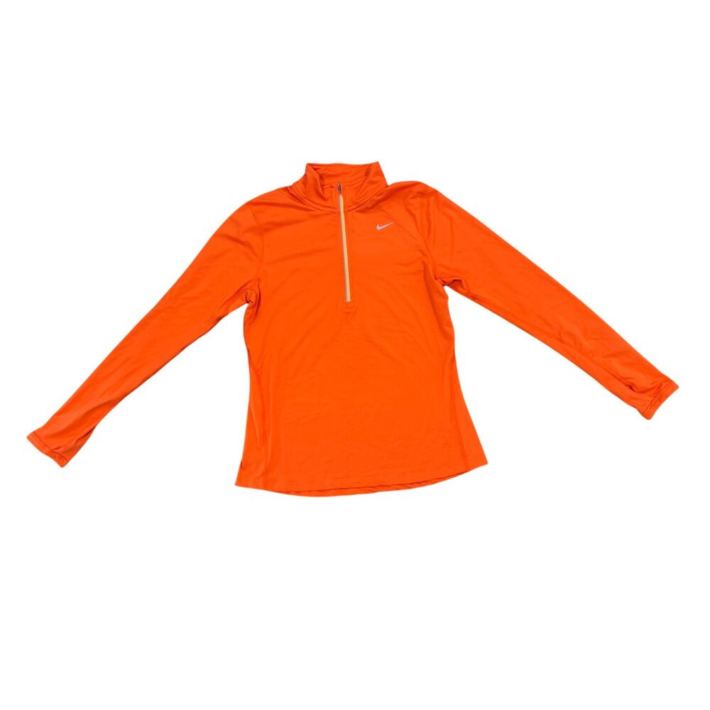 Nike Running Women's Dri-FIT Orange Half Zip Pullover Top Size M